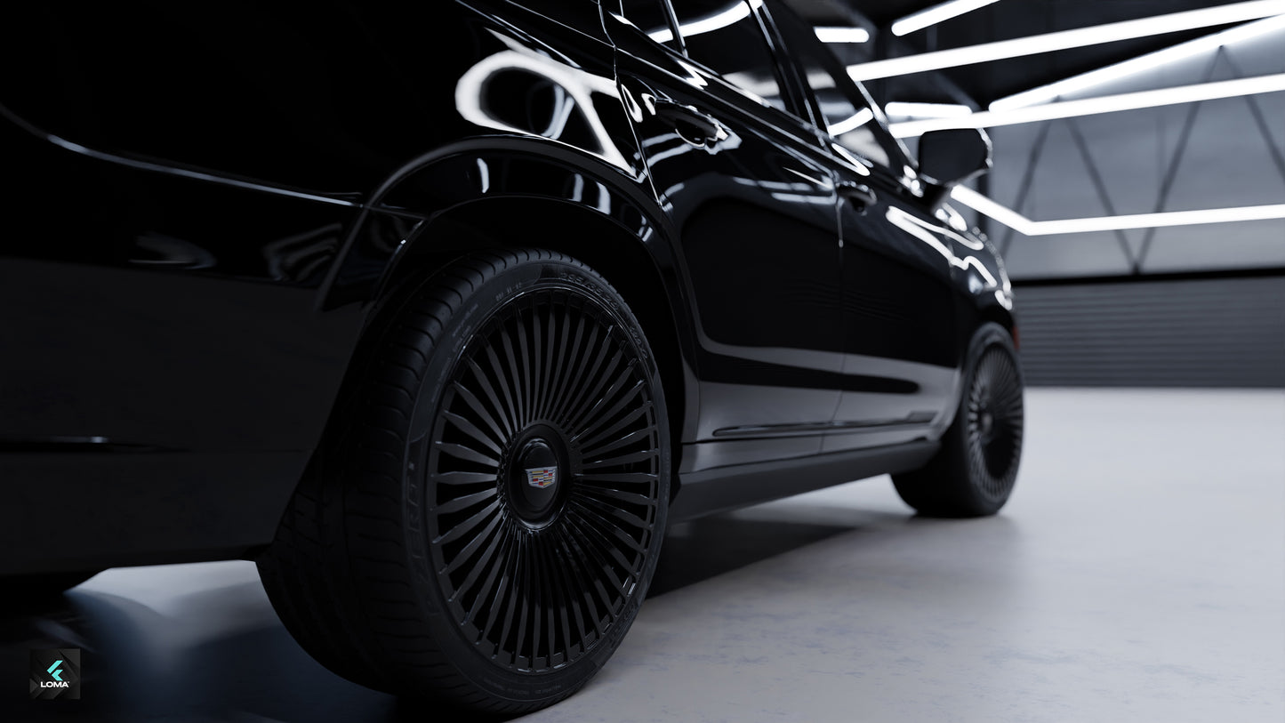 LOMA™ Cadillac Escalade 24 Inch Rims | Black Custom Wheels.