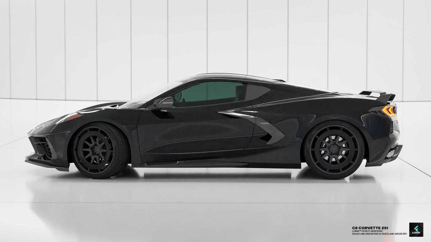 LOMA Forged CF24 F1 AERODISC, the best aftermarket wheel option for C8 Corvette
