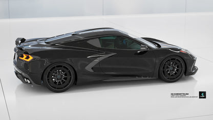 C8 Corvette showcasing LOMA Forged CF24 F1 AERODISC rims with carbon fiber
