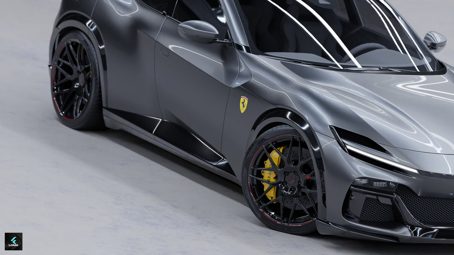 Ferrari Purosangue SUV equipped with LOMA Forged™ CF24 F1 AERODISC Custom Wheels