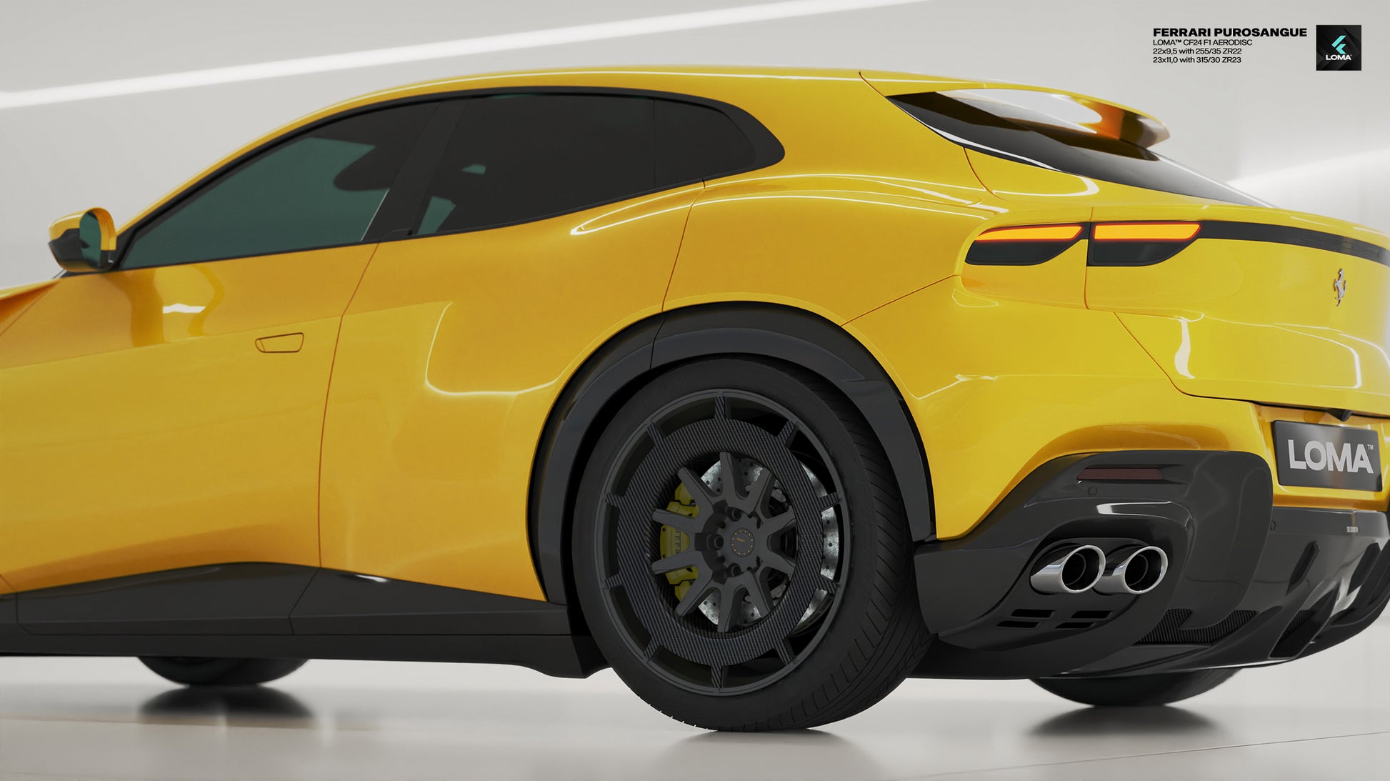 Custom wheels for Ferrari Purosangue in widebody configuration