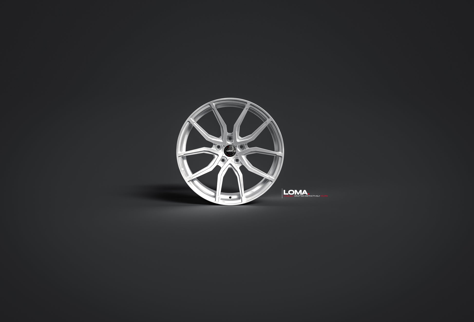LF-13 Forged Wheels by LOMA: 19″-24″ Sizes in 1/2/3-Piece Options | Frozen Silver Front View.