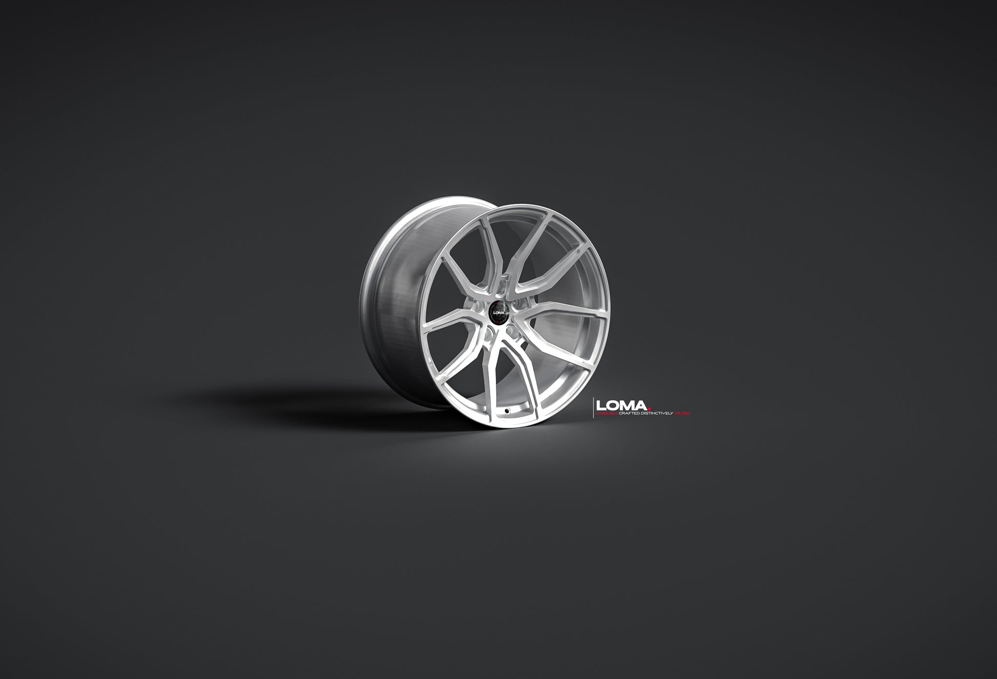 LF-13 Forged Wheels by LOMA: 19″-24″ Sizes in 1/2/3-Piece Options | Frozen Silver Side View.