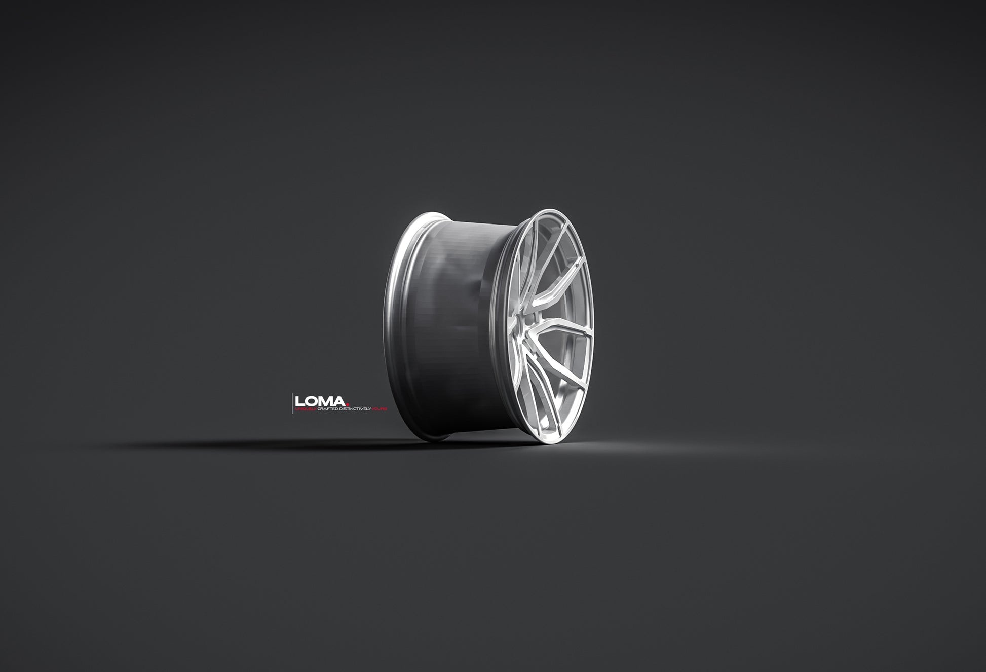 LF-13 Forged Wheels by LOMA: 19″-24″ Sizes in 1/2/3-Piece Options | Frozen Silver Profile View.
