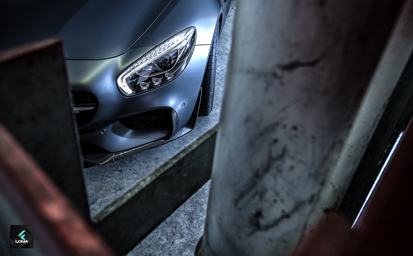 3-piece wheel setup on a Mercedes AMG GT by LOMA.