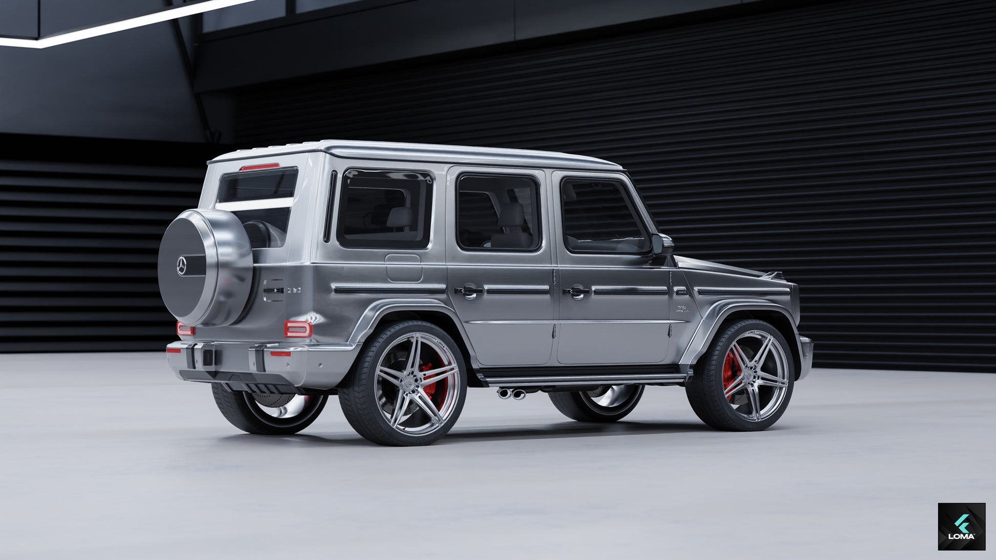 Eye-catching 24-inch deep dish wheels on a high-performance Mercedes G63 AMG, by LOMA Forged™.
